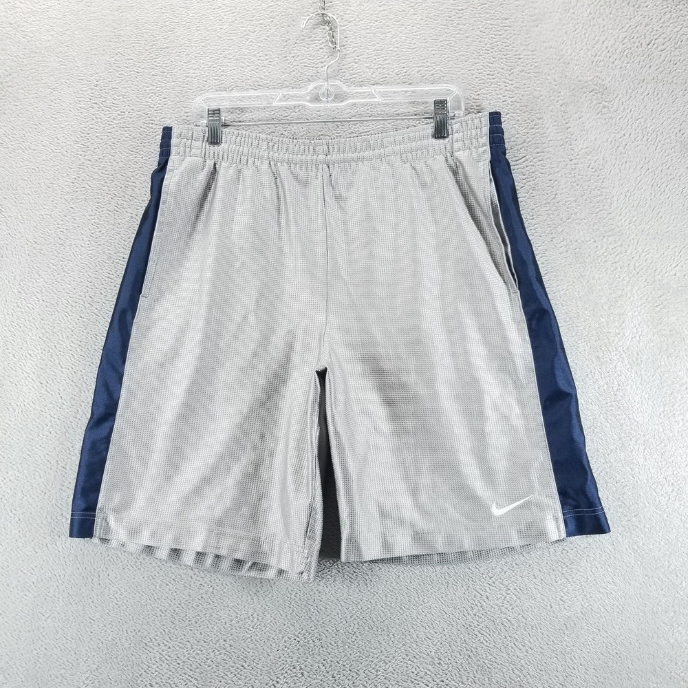 Nike Shorts Mens M Gray Basketball Dazzle Relaxed Drawstring Pockets 9" Gym